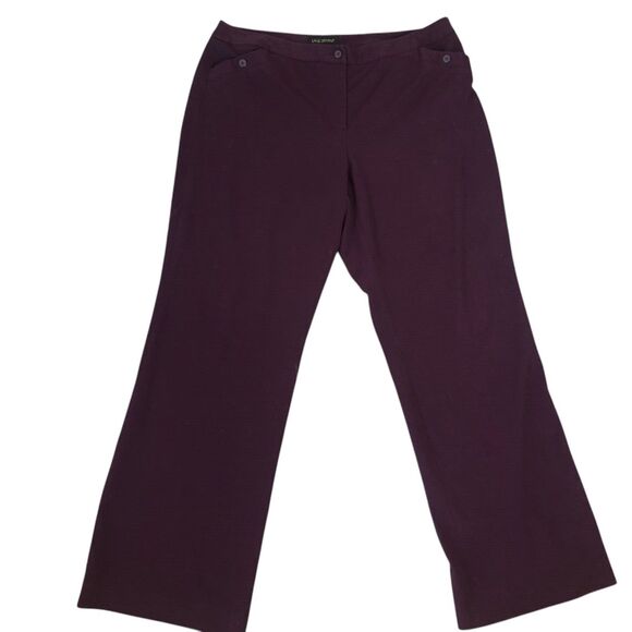 Lane Bryant Deep Purple Plum Wide Leg Office‎ Corporatecore Trouser Pants Sz 18T - Picture 1 of 10